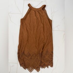 Brown Halter Dress with Cutout Design